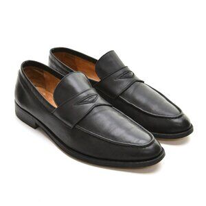 Men Barneys 1596 Modern Black Leather Penny Loafer 10 M